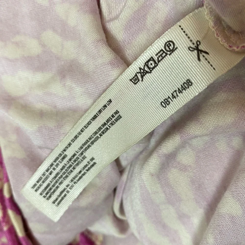 Anthro Daily Practice Pink Printed Crop Wrap Top